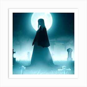 Ghost In The Cemetery Art Print