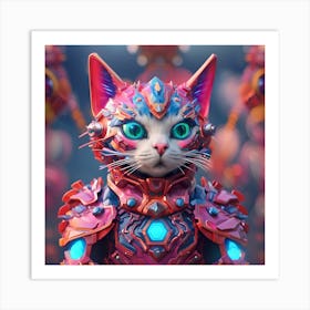 Cyborg Cat Art Print