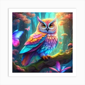 Colorful Owl 42 Art Print