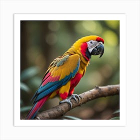 Multicoloured Parrot Art Print