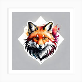 Fox Head 12 Art Print