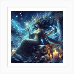 Ancient Greek Goddess Nyx Art Print