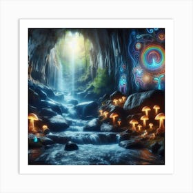 Psychedelic Cave Art Print