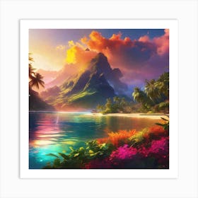 Tropical Landscape Painting 4 Art Print