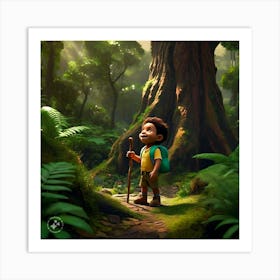 boy in the jungle Art Print