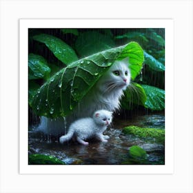 Cat In The Rain 8 Art Print