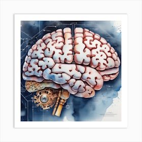 Brain With Gears 1 Art Print