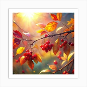 Autumn Berries Art Print