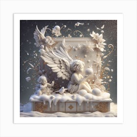 Angels In The Snow Art Print