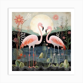 Bird In Nature Flamingo 1 Art Print