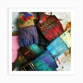 Art Brushes Colorful Paint Art Print