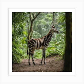 Zebra In The Forest Art Print