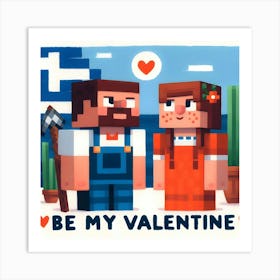 Be My Valentine roblox couple Art Print