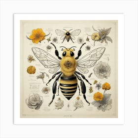 Anatomy Of A Bee Art Print 1 Art Print