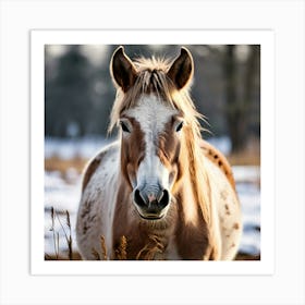 Horse Animal Grass Breeding Head Pasture Donkey Standing Farm Cute White Background Natu (1) Art Print