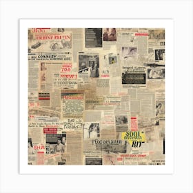 Newspaper Collage 3 Art Print