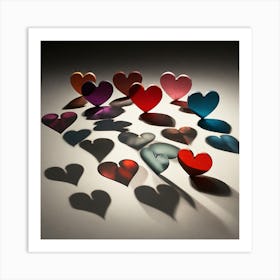 Shadows Of Hearts Art Print