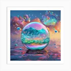 Bubble Waterscape Holographic 1 Art Print