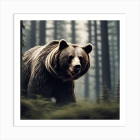 Grizzly Bear In The Forest 11 Art Print