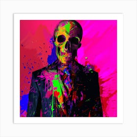 Skull In A Suit Art Print