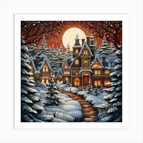 Christmas Village 1 Art Print