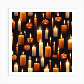 Halloween Candles Seamless Pattern 1 Art Print