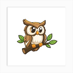 Owl On A Branch Affiche