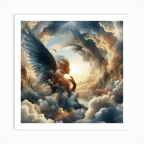 Angel In The Clouds Art Print