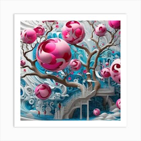 Pink Tree Art Print