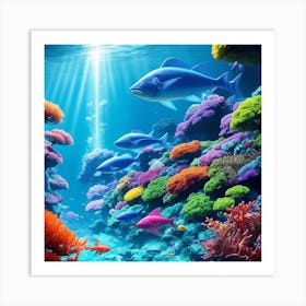 Coral Reef With Fishes Art Print