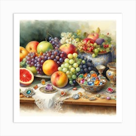 Fruit And Jewels Art Print