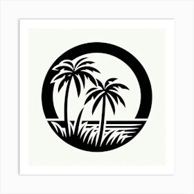 Palm Trees In A Circle Art Print