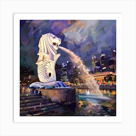 Singapore - Merlion Art Print