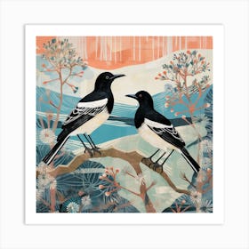 Bird In Nature Magpie 3 Art Print