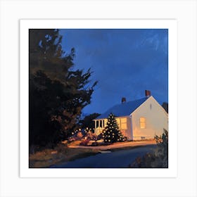 House At Christmas 2 Art Print