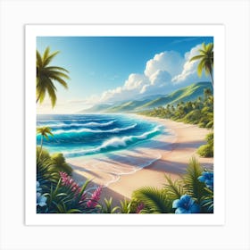 Tropical Beach Art Print