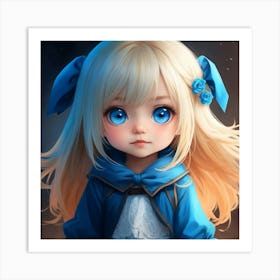 Adorable Blue Eyed Chibi Art Print