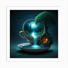 Tree In A Cup Art Print