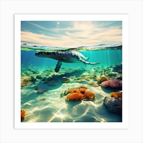 Underwater Humpback Whale Art Print