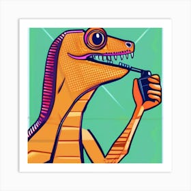 Dinosaur Cigarette Art Print