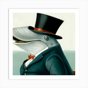 Whale In A Top Hat Art Print