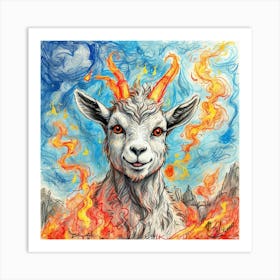 Goat Of Fire 9 Art Print