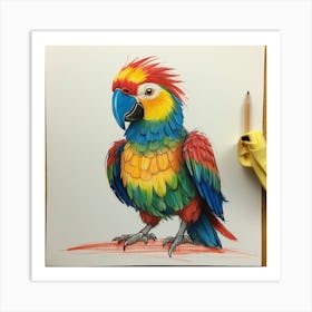 Colorful Parrot 46 Art Print