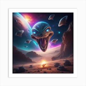 Aliens In Space Art Print