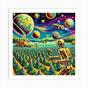 Robot Bud Harvest Art Print