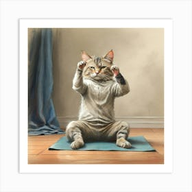 Yoga Cat 5 Art Print