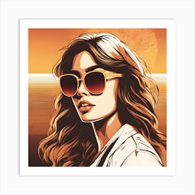 Woman Wearing Sunglasses 4 Art Print