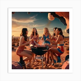 Bbq Girls Art Print