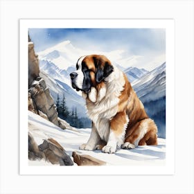 St Bernard 65 Art Print