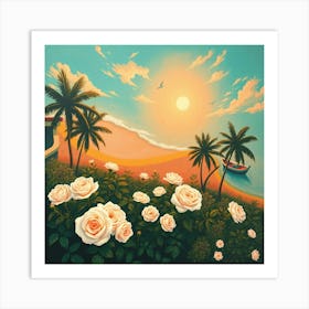 Roses On The Beach6 Art Print